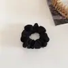 Scrunchie de Malha Canelada Bege Suave Estilo Coreano Versátil para um Look Jovem, Adequado para Rabos de Cavalo e Coques