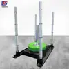 Trineo de Fitness de 4 Polos Empuje Tirón Ejercicio Competición Fuerza Trineo Entrenamiento de Fuerza Placas de Barra Olímpica Ponderadas