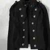 Chica Caliente de Calle Transfronteriza Otoño/Invierno Chaqueta Estilo Retro Napoleón para Mujer Delgado con Capucha de Cuello Alto Ropa Exterior Decoración de Botones