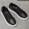 Zapatillas deportivas de goma de suela plana, parte superior de piel superfina, transpirables, zapatos casuales de piel, zapatillas blancas, zapatillas deportivas para correr transfronterizas, zapatos para hombre