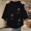 Nuevo top coreano de moda 2026, holgado, adelgazante y versátil, camiseta casual de manga tres cuartos para mujer para primavera y verano