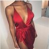 Comercio exterior AliExpress vestido de falda con tirantes irregulares de cuello cruzado con cuello en V profundo YY0002