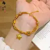 Pulsera de calabaza mariposa oro antiguo de alto color láser tienda de oro con joyería flash nicho lujo cuatro hojas