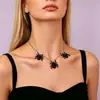 Brincos grandes de aranha com vento escuro doce e fresco brincos estéreo personalizados brincos exagerados punk europeus e americanos Halloween tendência atacado