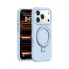 Adequado para iPhone 18Pro, capa de celular com suporte, capa protetora de celular magnética de silicone líquido de cor sólida