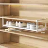 Sapateira Retrátil, Armário de Sapatos Doméstico, Divisória em Camadas, Suporte de Sapatos, Cesta Suspensa, Rack de Armazenamento Fácil de Instalar, Organizador de Sapatos