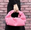 Nuevo Bolso de Mano Versátil de Moda Transfronteriza de Cuero Genuino con Forma de Cuerno, Bolso de Hombro, Bolso de Muñeca Tipo Nube, Bolso Plisado