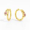 Aretes de Serpiente Corindón Rojo Incrustado con Oro Real Chapado Hebilla de Oreja de Serpiente Año de la Serpiente Nuevo Estilo Moda para Mujer Aretes Versátiles