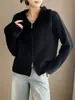 2026 Nuevo Estilo Otoño Temprano Cárdigan de Punto con Cremallera de Terciopelo Imitación de Visón Empalmado Diseño Holgado Estilo Coreano Chaqueta Suéter para Mujer