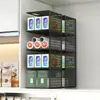 Gabinete Estante para Almacenamiento de Película en Rollo Estante de Almacenamiento Compartimentado Gabinete Suministros de Cocina Estante en Capas Artefacto Ahorrador de Espacio