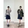 ¡Vibras artísticas de estilo japonés! Camiseta clásica de cuello redondo, de punto floral relajado, de manga larga para mujer, con una sensación brumosa, semitransparente, camiseta base aireada de manga larga