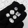 Rhinestones para Uñas Flor de Hielo Blanca Cristal Dongzhou, Rhinestones Ovalados y Cuadrados con Base de Punta, Rhinestones Deslumbrantes de Hielo Triturado, Rhinestones Portátiles para Uñas