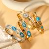 Pulsera Ojo con Gota de Aceite Nueva Joyería Europea y Americana Pulsera Serpiente Pulsera Retro Turquesa Acero Inoxidable