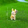 Figura de conejito temática de granja creativa para paisaje en miniatura, accesorio de decoración de paisajismo DIY para jardinería, pequeño adorno de escritorio