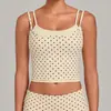 Arena Otoñal Estampado Retro Bloques de Color Rayas Ropa Deportiva Halter Falso Dos Piezas Cintura Ceñida Moldeador Tanque de Yoga para Mujer 1179