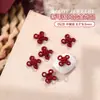 Año Nuevo Rojo Lunares Lazo Arte de Uñas Joyería Rojo Chino Carácter de Bendición Lingote Propicio Deseoso Accesorios de Uña Portátiles