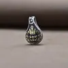 Prata Esterlina S925 Lado Duplo Amarelo Deus da Riqueza Clipe Pingente Pendurado Lateral Pulseira Contadora Clipe Brinquedo Cultural do Tibete Acessórios de Prata DIY