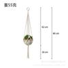 Cesta de flores tejida a mano estilo Ins, maceta para balcón con adornos de pared de cuentas, adornos colgantes de aire, maceta de estilo nórdico con bolsillo de red