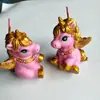 Venda Direta da Fábrica Velas de Bolo de Aniversário de Unicórnio Rosa Flor de Rosa Flor de Unicórnio Velas de Aniversário