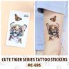 Em estoque atacado adesivos de tatuagem à prova d'água animal adesivos de tatuagem de tigre fofos pequenos frescos adesivos de rosto adesivos de braço para homens e mulheres