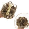Peluca de moño de dona de fibra química para mujer, venta al por mayor de fábrica, peluca corta, desordenada, esponjosa, con bigote largo, bolsa para agarrar el cabello