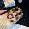 Nuevo Estilo Chino Cinco Elementos Incienso Madera de Águila Jade Hetian Cera de Abeja Piedra con Patrón de Mar Rojo del Sur Humo Púrpura Jade Pulsera de Estilo Nacional