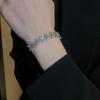 Pulsera de moda personalizada con diamantes chapada en oro real, pulsera vintage elegante de Dongdaemun, Corea del Sur, pulsera simple de celebridad de internet para mujeres