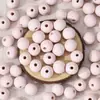 Contas de madeira gravadas multicoloridas, contas soltas para DIY, contas redondas de madeira listradas para pulseiras e colares, acessórios para joias feitas à mão com contas atacado
