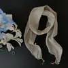 Novo Lenço Longo de Seda Leve Cor Sólida Primavera/Verão 2026 para Mulheres, Estilo Coreano, Fita para Cabelo Decorativa Versátil Tendência