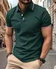 Camisa Polo de Verano Golf Color Sólido Estampado Digital 3D Casual de Negocios Camiseta de Manga Corta Camisa Polo Venta Caliente Transfronteriza