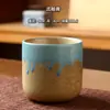 Taza de café de cerámica estilo japonés taza para latte instantáneo juego de té de gres vintage taza para café con leche flor tirada taza para té de la tarde taza de desayuno