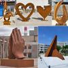 Escultura Personalizada em Chapa de Aço Resistente às Intempéries Escultura de Ferro Enferrujado ao Ar Livre Desenho de Paisagem em Chapa de Ferro Recorte Escultura Corte a Laser Placa de Ferrugem Cor de Ferrugem