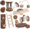 Traje de juguete combinado para hámster, juguete túnel de agujero de árbol, balancín, juguete para escalar, rama de manzana, cono de pino, mordida molar