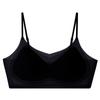 Simples Ultrafino Respirável Confortável Roupa Íntima em U para Costas Bonitas Feminina Bojo Integrado Fixo Sem Aro de Aço Regata Camisete de Decote Redondo