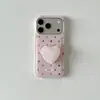 Fundo Branco Urso de Bolinhas Adequado para iPhone 17 Pro Max Pingente 16/15 Pro Suporte 15 Apple 17 Capa de Telefone