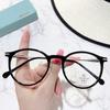 TR8912 Montura redonda pequeña de moda coreana TR90, espejo plano liviano para hombres y mujeres, montura de gafas para teléfono móvil retro anti-luz azul