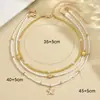 Temu Venta Caliente Transfronteriza Verano Versátil Estrella de Mar Vieira Cuentas de Arroz Collar de Cuentas Collar en Capas para Mujeres