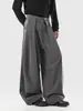 Pantalones de vestir para hombre de corte limpio y caída cruzada, para primavera y otoño, estilo retro americano, modernos, holgados, de pierna ancha, casuales