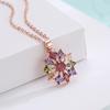 Brincos e Colar de Zircônia Simples Europeus e Americanos Conjunto Pequeno Colar com Pingente de Diamante Moda Feminina Corrente Curta para Clavícula