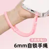 Cordão de Pulso Curto para Celular para Mulheres com Mini Clipe Lateral Cordão Autotravante Anti-Queda Anti-Perda Pulseira de Poliéster