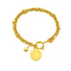 Pulsera redonda de acero de titanio con cabeza de reina, estilo retro neutro, doble cadena de acero inoxidable, venta al por mayor