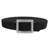 Popular Cinturón Ancho Retro Americano con Pedrería para Mujer, Elegante Cinturón Accesorio, Versátil y Adelgazante, Adecuado para Vestidos y Pantalones