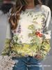 Comercio exterior transfronterizo 2024 otoño e invierno nuevo Amazon TEMU popular para mujer suéter con estampado floral 3D para mujer