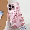 Adecuado para iPhone 17 Rosa Niebla Corazón de Cristal Pintura Metálica Funda de Teléfono Cobertura Completa 13 Agujeros Finos 16/15/14 Vidrio