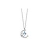 Collar de plata de ley s925 con forma de estrella y luna, cadena de clavícula para mujer, colgante de gato a juego con circonitas de lujo a la moda.