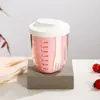 Copo de Frutas Estilo Ins Café da Manhã Copo Salah com Tampa e Anti-vazamento para Exterior e Piquenique Copo Drenante Copo de Aveia Copo de Frutas de Plástico