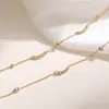 Aogu Moda Europea y Americana Personalidad Chapado en Oro Circonita Acero Inoxidable Collar para Mujeres Ins Nicho Gama Alta Versátil Cadena para Clavícula