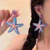Estrella de Mar Sal Marina Pendientes Estrella de Mar Personalidad Exagerada Pendientes Estilo Vacacional para Mujer Verano Diseño Sensorial de Viaje Junto al Mar Pendientes