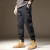 Overoles de Primavera y Otoño para hombre, color liso, holgados, talla grande, pantalones con tobillo atado, todo-partido, marca de moda, pantalones casuales para jóvenes americanos