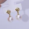 Accesorios de bricolaje Pendientes de perla de plata esterlina S925 Alfiler vacío Pendientes pequeños y exquisitos Pendientes Alfiler de plata Accesorios Productos semiacabados